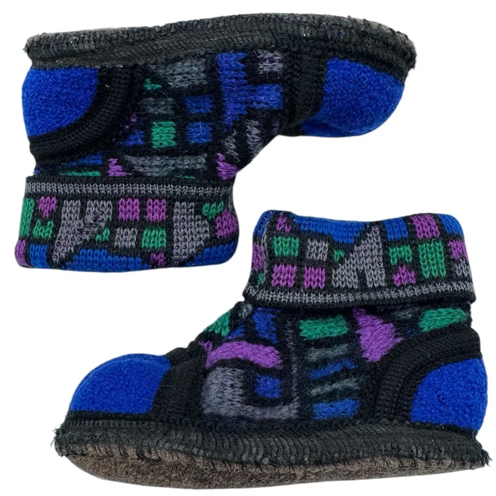 Wesenjak - Vintage - Made in Austria Boiled Wool Toddler Booties - Size 24/ US 8